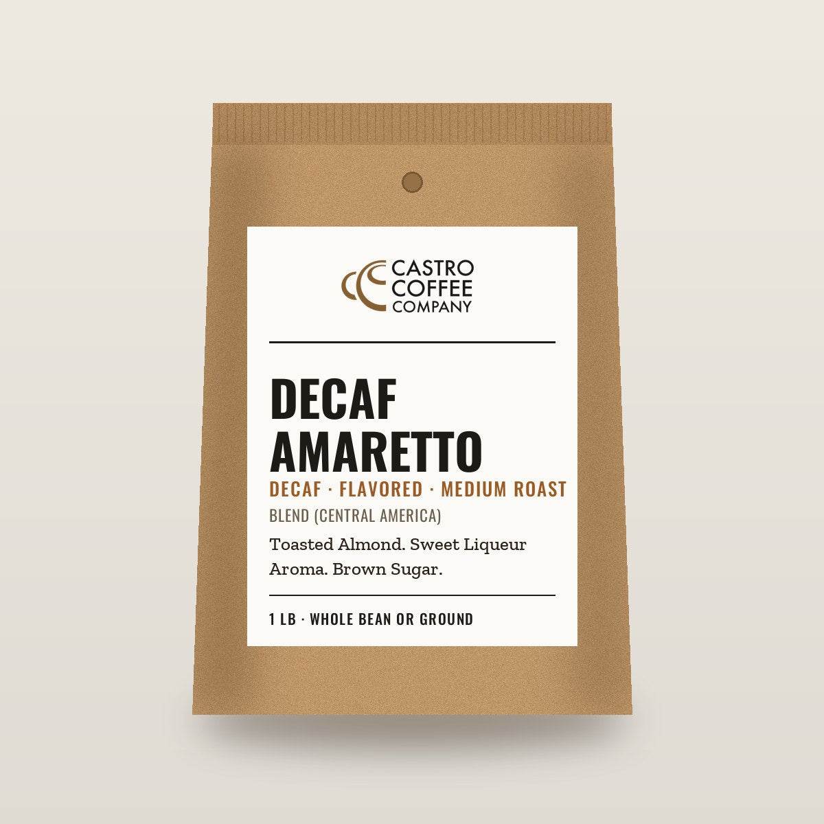 Decaf Amaretto — Castro Coffee bag