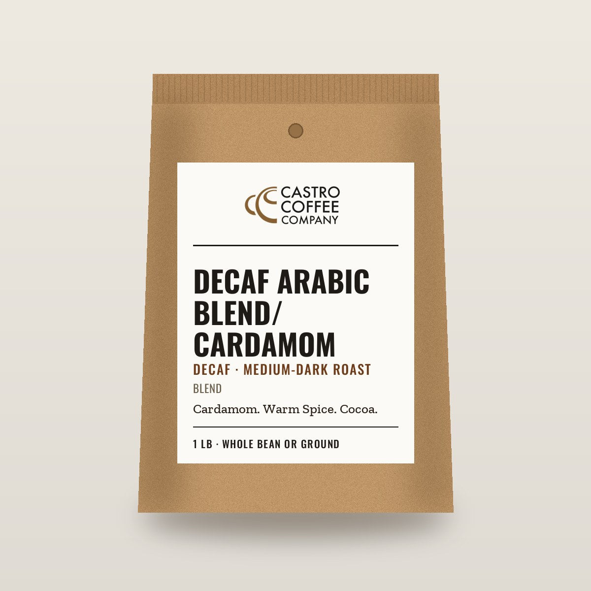 Decaf Arabic Blend/Cardamom — Castro Coffee bag