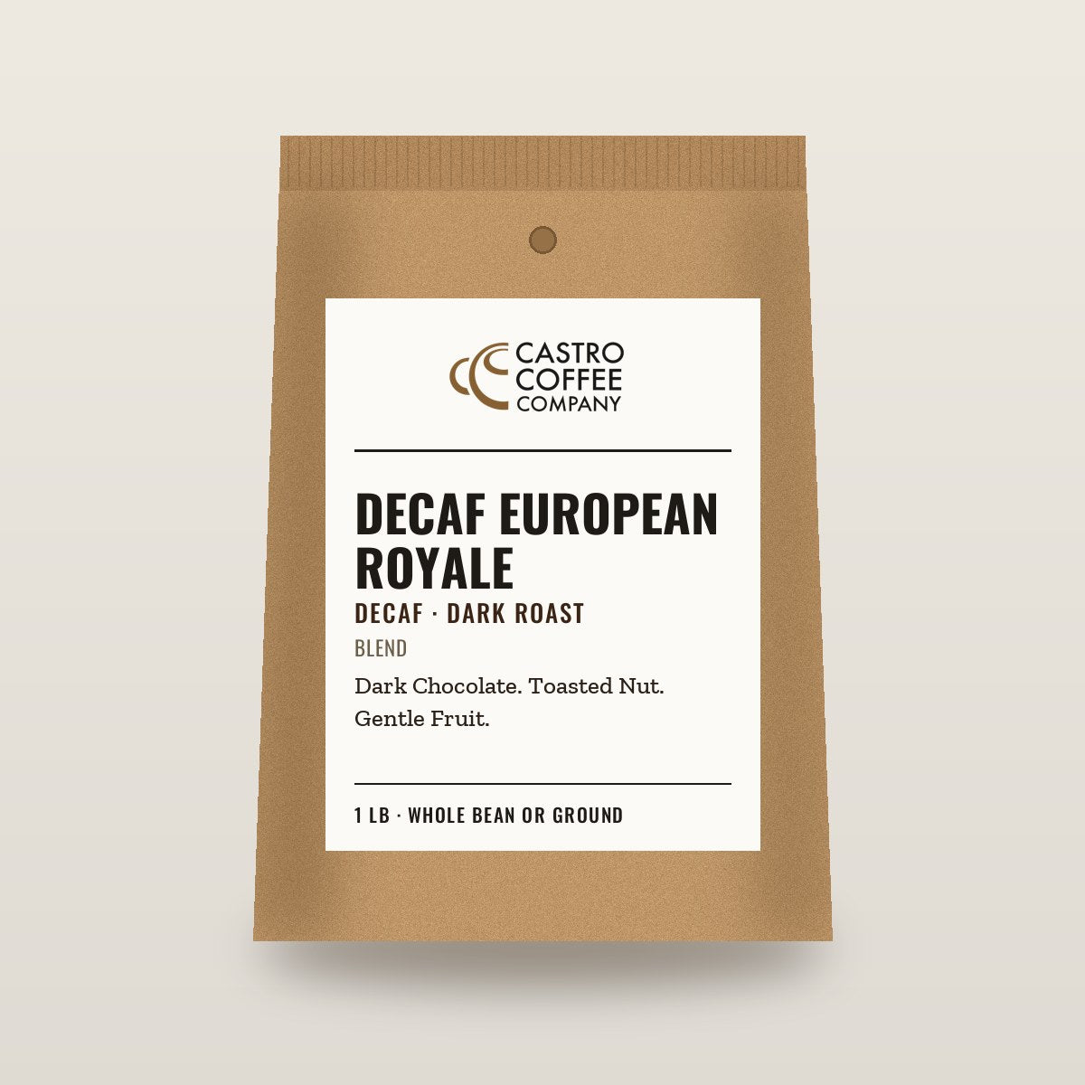 Decaf European Royale — Castro Coffee bag