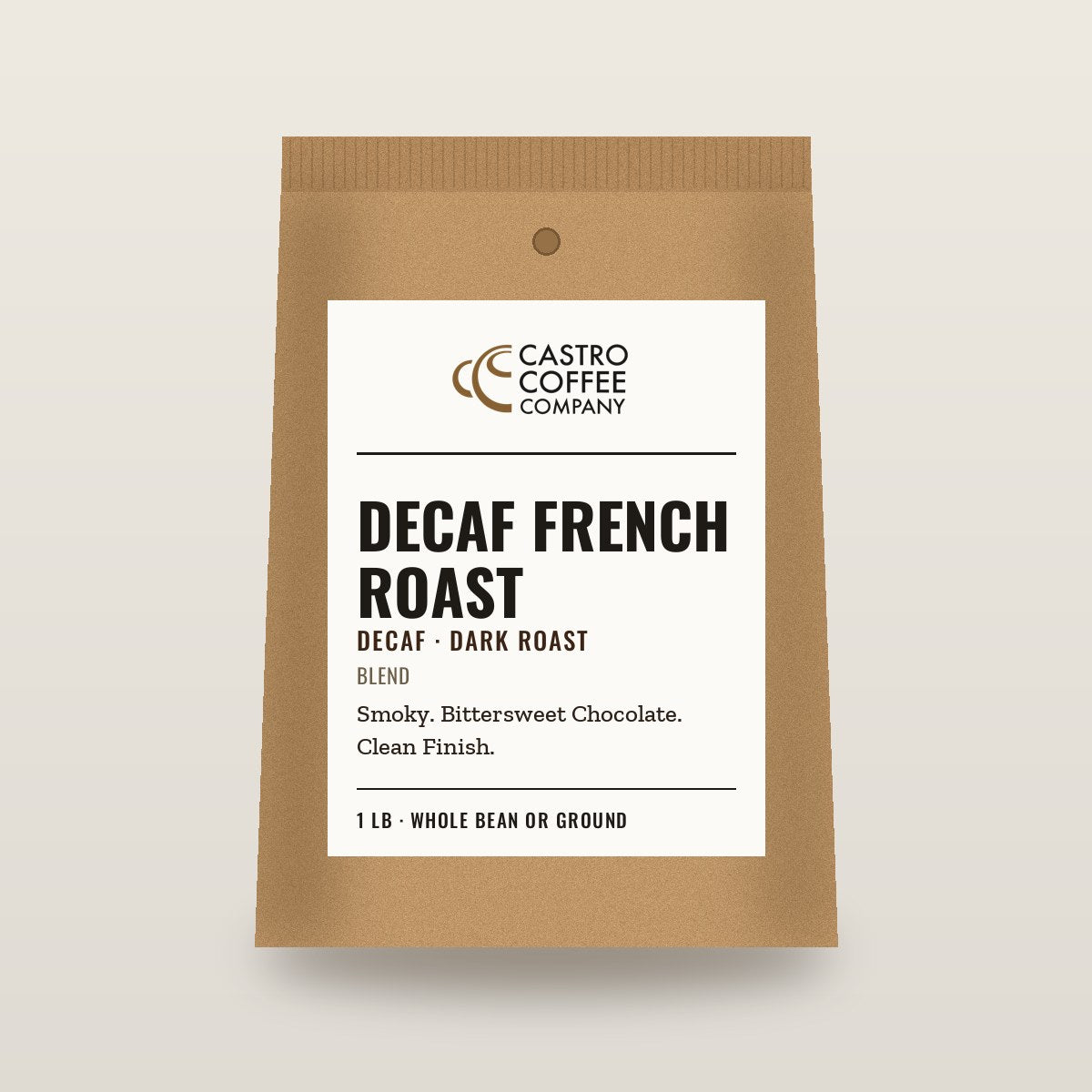 Decaf French Roast — Castro Coffee bag