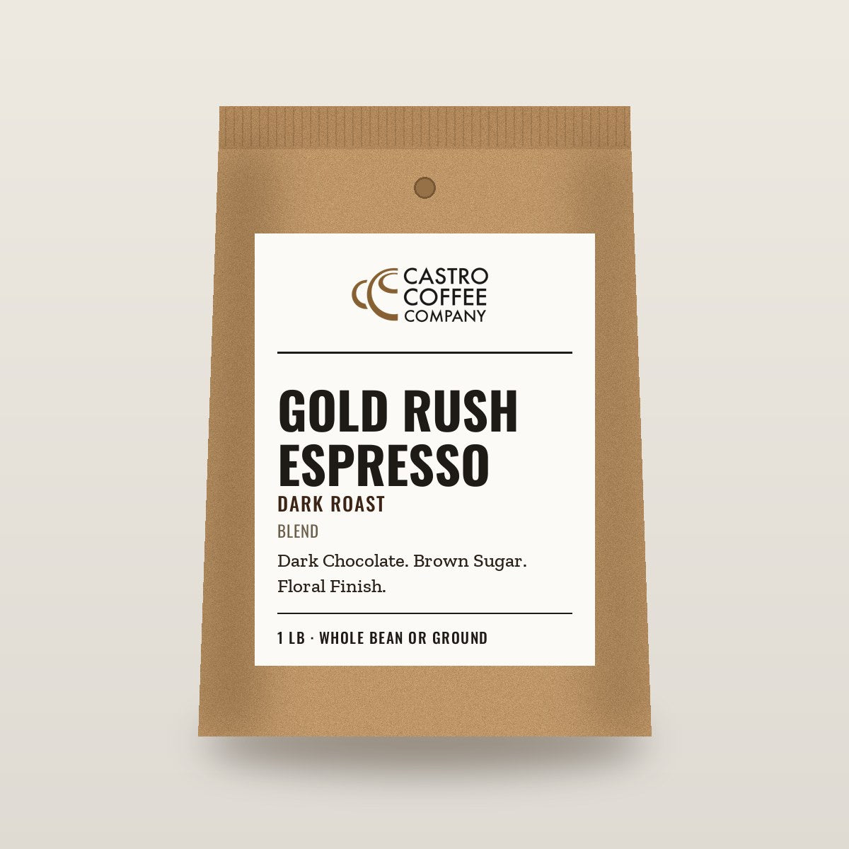 Gold Rush Espresso — Castro Coffee bag