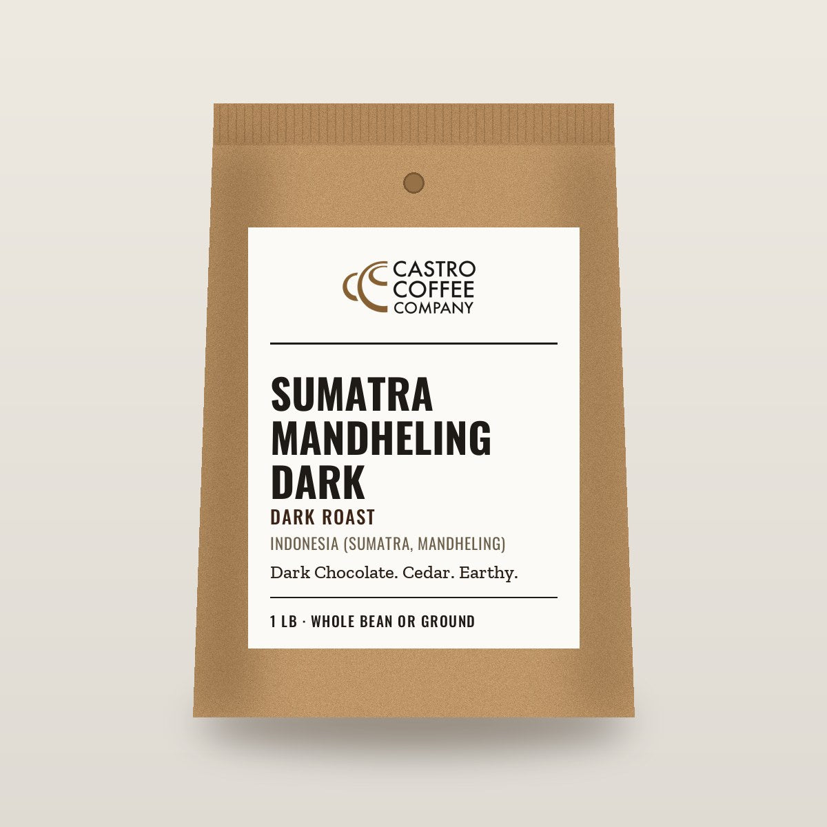 Sumatra Mandheling dark — Castro Coffee bag